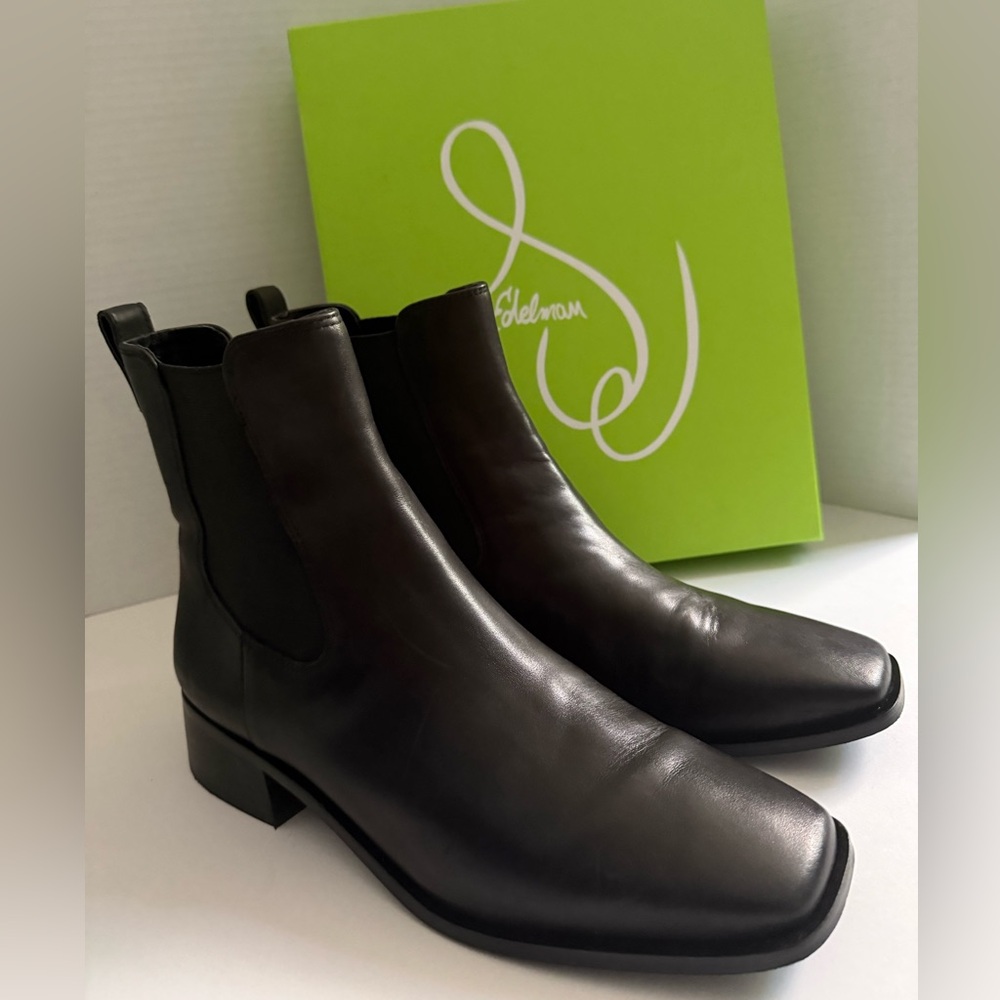 Sam Edelman Thelma Black Leather Ankle Boots – Size 9.5M